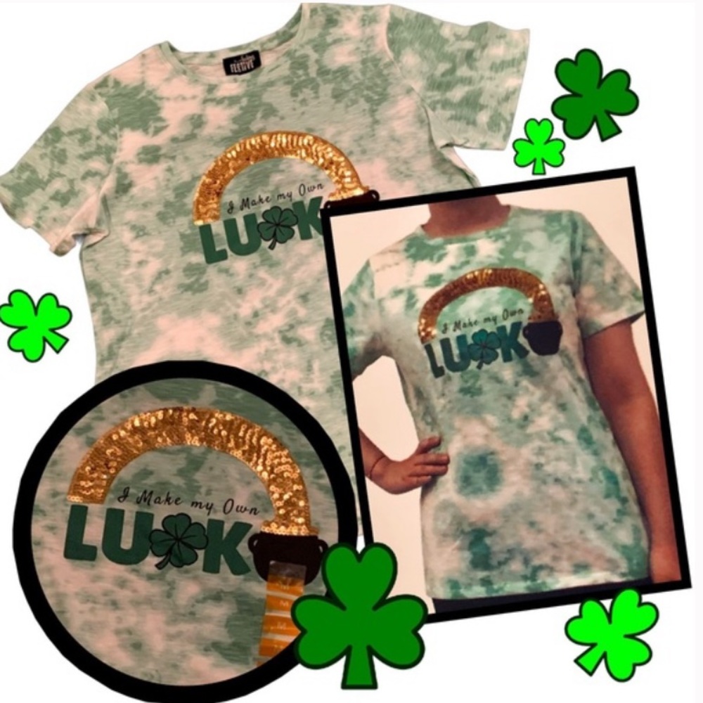St Patrick’s Day tee sequins